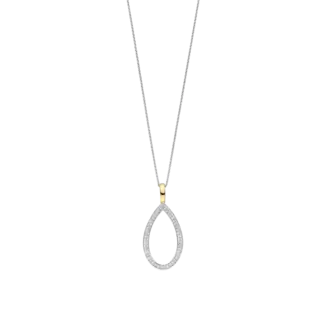 Ti Sento TI SENTO Soft Oval Teardrop Pendant Necklace in Sterling Silver & Gold Vermeil