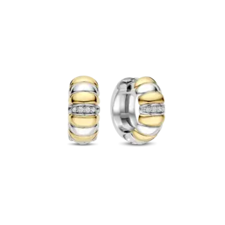 Ti Sento TI SENTO Vintage Bicolor Hoop Earrings in Sterling Silver & Gold Vermeil