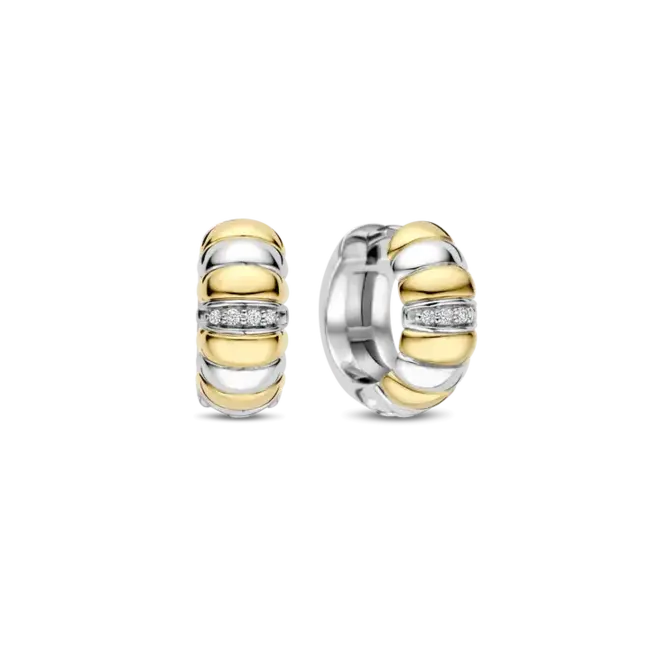 TI SENTO Vintage Bicolor Hoop Earrings in Sterling Silver & Gold Vermeil