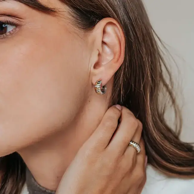 TI SENTO Vintage Bicolor Hoop Earrings in Sterling Silver & Gold Vermeil