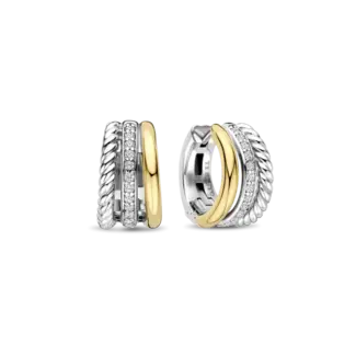 Ti Sento TI SENTO Triple Band Zirconia Hoop Earrings