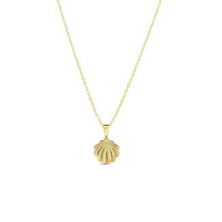 Bella Gold Textured Sea Shell Necklace