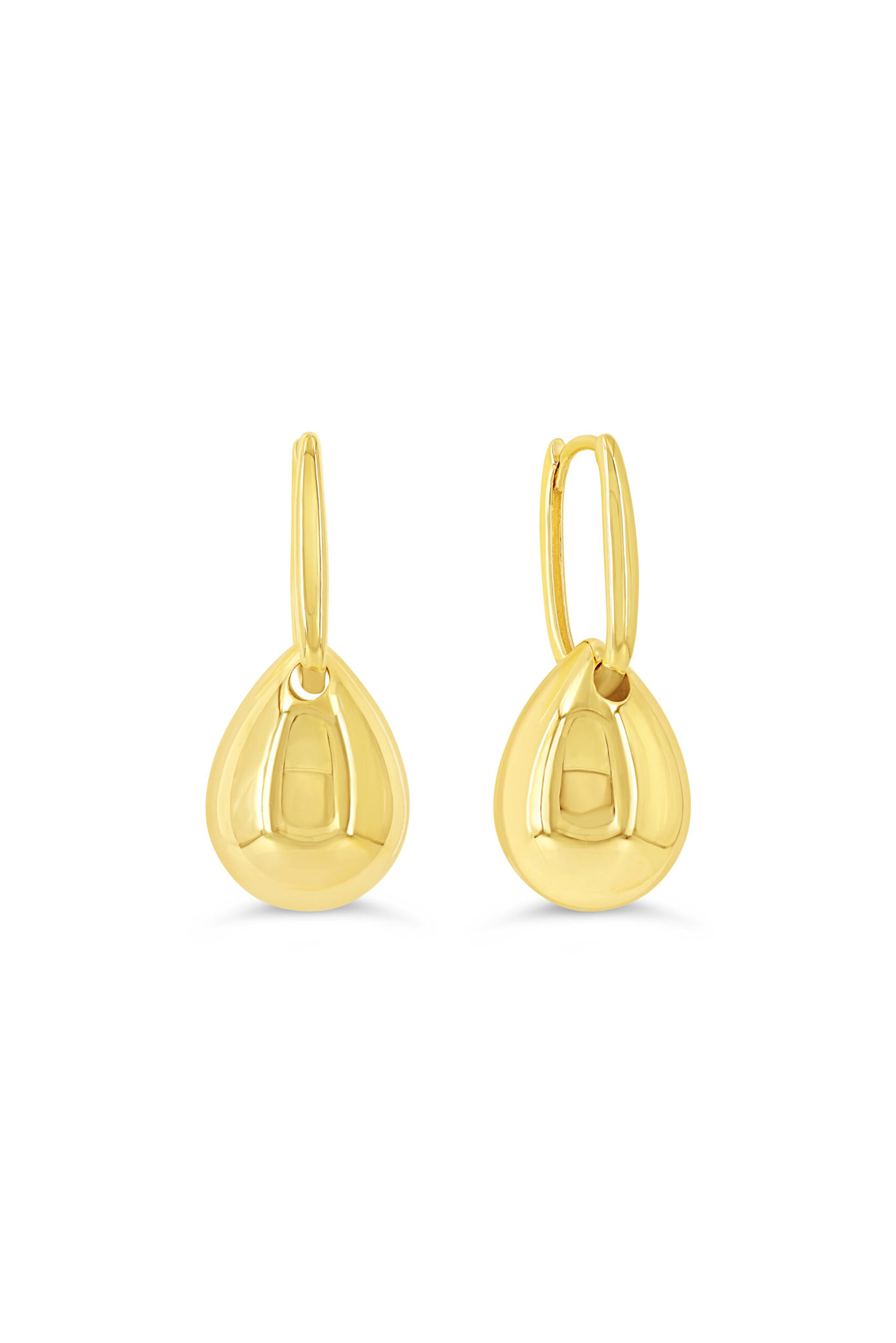 Teardrop Hoop Earrings in 10K Yellow Gold | Spicer Cole - Spicer