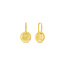 Round Puffed Disc Hoop Earrings in 10K Yellow Gold