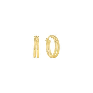 Bella Gold Double Row Hoop Earrings