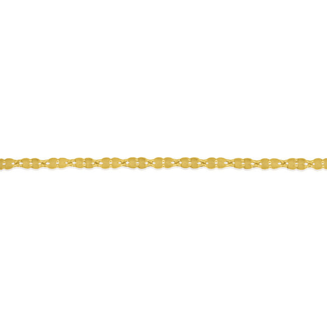 2mm Flake Buckle Chain Bracelet in 10K Yellow Gold