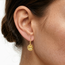 Round Puffed Disc Hoop Earrings in 10K Yellow Gold