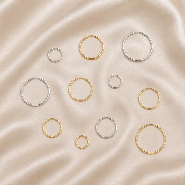 Keeper Hoop Earrings in 10K