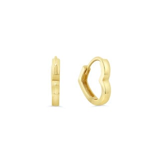 Bella Gold Heart Shaped Huggie Hoop Earrings