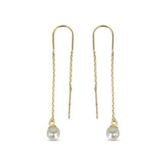 Bella Gold Freshwater Pearl Threader Earrings