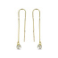 Freshwater Pearl Threader Earrings in 10K Yellow Gold