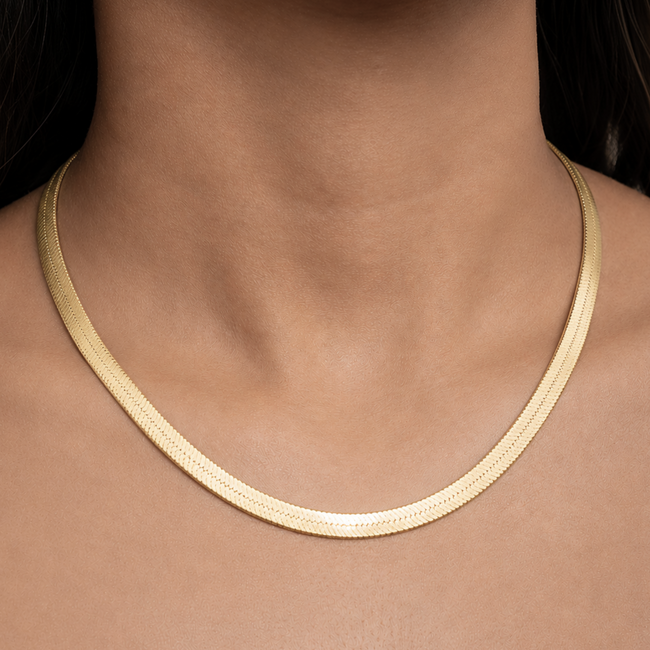 5mm Herringbone Chain in 10K Yellow Gold