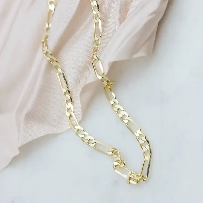 3.9mm Figaro Chain in 10K Yellow Gold