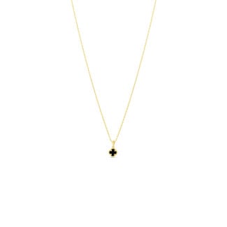 Bella Gold Black Onyx Clover Necklace