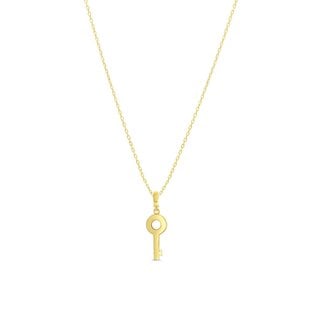 Bella Gold Polished Key Necklace