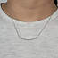 MAMA Morse Code CZ Necklace in Sterling Silver