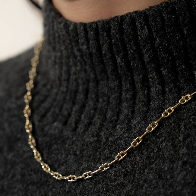 3.9mm Granchio Link Chain Necklace in Sterling Silver Gold Vermeil