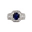 Oval Sapphire & Diamond Ring in 14K White Gold