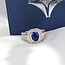 Oval Sapphire & Diamond Ring in 14K White Gold