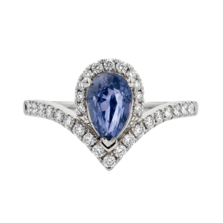 Colour by Spicer Cole Pear Sapphire & Diamond Ring