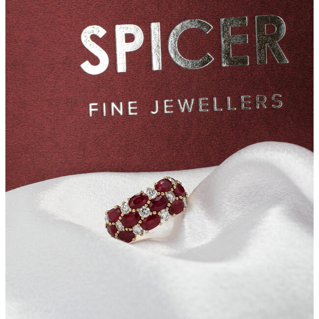 Ruby & Canadian Diamond Ring in 14K Yellow Gold