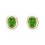 Peridot Bezel Stud Earrings in 10K Yellow Gold