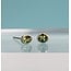 Peridot Bezel Stud Earrings in 10K Yellow Gold