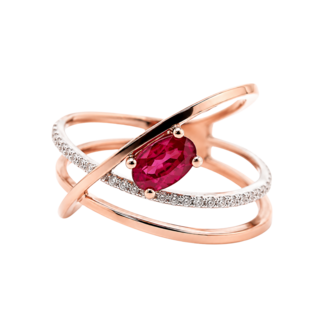Colour by Spicer Cole Ruby & Diamond Fashion Ring