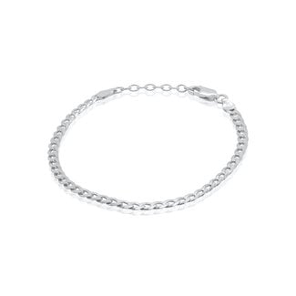Everyday Silver by Spicer Cole 4.3mm Flat Curb Chain Bracelet