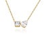 Cubic Zirconia Toi-et-Moi Necklace in Sterling Silver