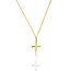 Polished Cross Necklace in Sterling Silver Gold Vermeil