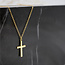 Polished Cross Necklace in Sterling Silver Gold Vermeil