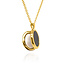 Double-Sided Round Locket Necklace in Sterling Silver Gold Vermeil