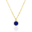 Octagon Lapis Lazuli Dog Tag Pendant in Sterling Silver Gold Vermeil