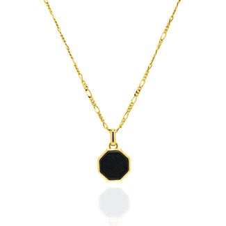 Everyday Silver by Spicer Cole Octagon Black Onyx Dog Tag Pendant