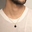 Octagon Black Onyx Dog Tag Pendant in Sterling Silver Gold Vermeil