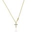 Pavé Cubic Zirconia Cross Necklace in Sterling Silver Gold Vermeil