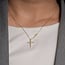 Pavé Cubic Zirconia Cross Necklace in Sterling Silver Gold Vermeil