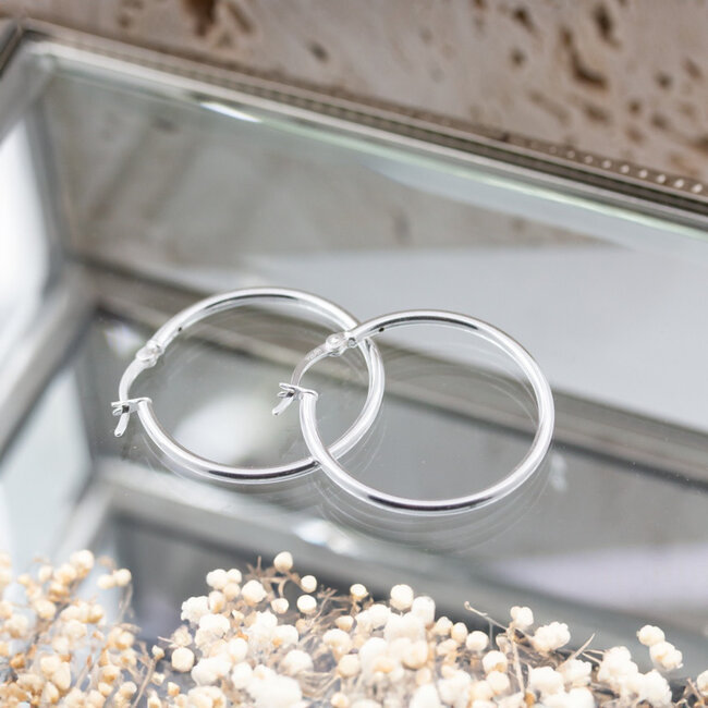 2mm Tube Hoop Earrings in Sterling Silver