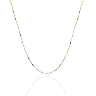 Everyday Silver by Spicer Cole 1.0mm Two-Tone Link & Bar Chain