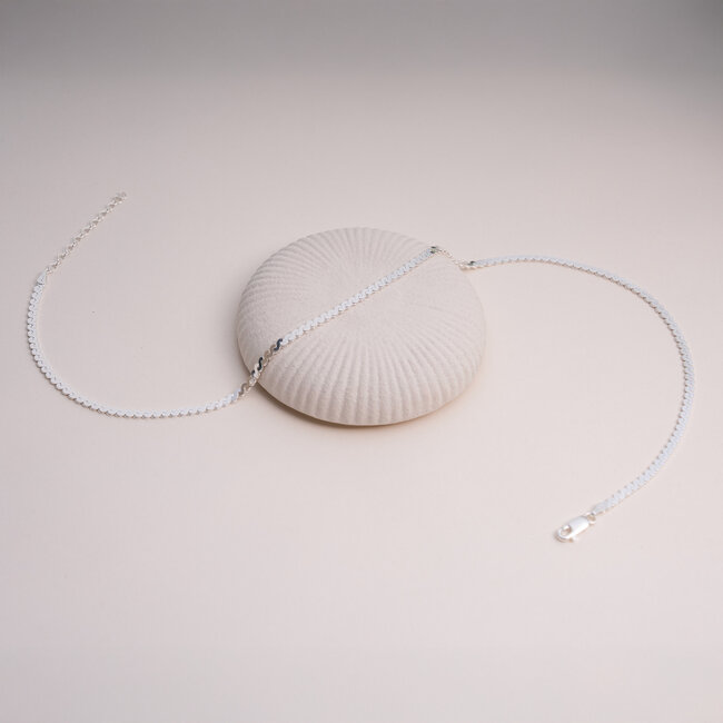 3mm Serpentine Chain Necklace in Sterling Silver