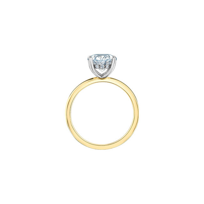 Hidden Halo Oval Lab Grown Diamond Engagement Ring