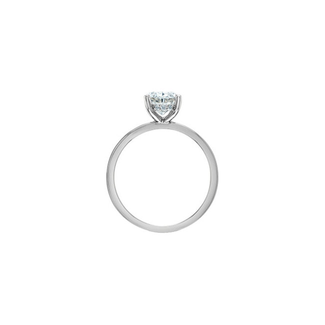 Hidden Halo Oval Lab Grown Diamond Engagement Ring in 14K White Gold