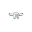 Half-Bezel Emerald Cut Lab Grown Diamond Engagement Ring in 14K White Gold