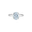 Half-Bezel Oval Lab Grown Diamond Engagement Ring in 14K White Gold