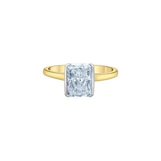 Diamond Evolution Half-Bezel Radiant Lab Grown Diamond Engagement Ring