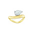 Freeform Pear Lab Grown Diamond Engagement Ring in 14K Yellow & White Gold