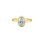Bezel Set Oval Lab Grown Diamond Solitaire Engagement Ring in 14K Yellow Gold