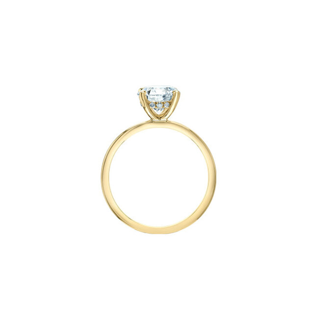 Hidden Halo Round Lab Grown Diamond Engagement Ring in 14K Yellow Gold