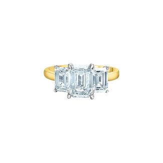 Diamond Evolution Trinity Emerald Lab Grown Diamond Engagement Ring